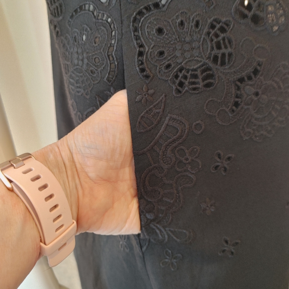 Theory "Taytee" Eyelet Dress, Black 6 - Picture 10 of 15